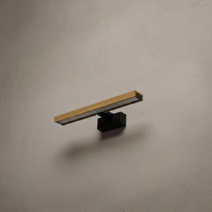 Brilagi - LED vonios veidrodžio apšvietimas 3in1 WOODY MIRROR LED/8W/230V IP44 juoda/ąžuolas