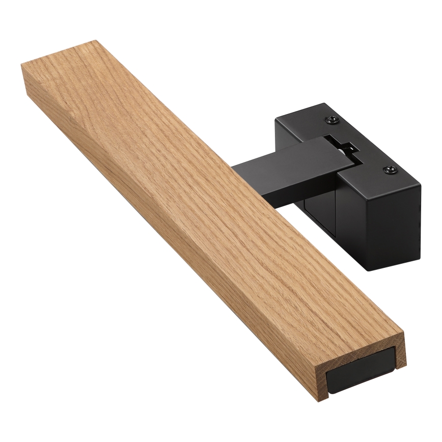 Brilagi - LED vonios veidrodžio apšvietimas 3in1 WOODY MIRROR LED/8W/230V IP44 juoda/ąžuolas