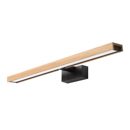 Brilagi - LED vonios veidrodžio apšvietimas 3 viename WOODY MIRROR LED/12W/230V 60 cm IP44 juoda/ąžuolas