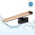 Brilagi - LED vonios veidrodžio apšvietimas 3in1 WOODY MIRROR LED/8W/230V IP44 juoda/ąžuolas