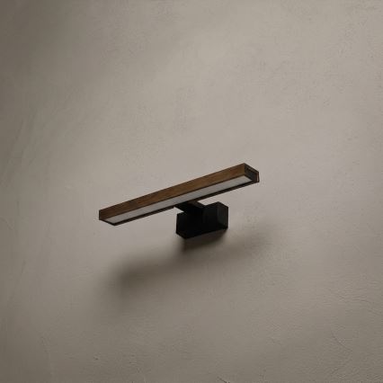Brilagi - LED vonios veidrodžio apšvietimas 3 viename WOODY MIRROR LED/8W/230V 40 cm IP44 juoda/ąžuolas–riešutas