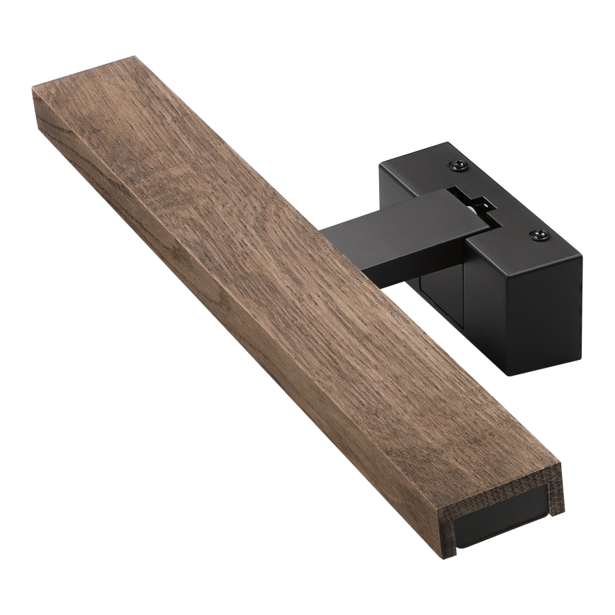 Brilagi - LED vonios veidrodžio apšvietimas 3 viename WOODY MIRROR LED/8W/230V 40 cm IP44 juoda/ąžuolas–riešutas