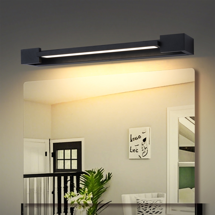 Brilagi - LED vonios veidrodžio apšvietimas AQUA LINE LED/12W/230V 45 cm IP44 juoda CRI 90