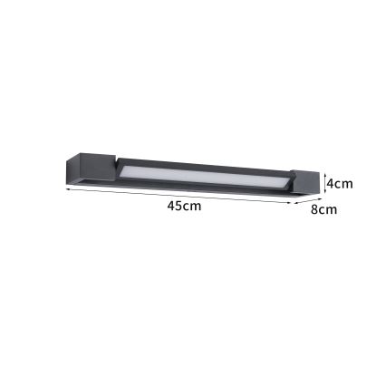 Brilagi - LED vonios veidrodžio apšvietimas AQUA LINE LED/12W/230V 45 cm IP44 juoda CRI 90