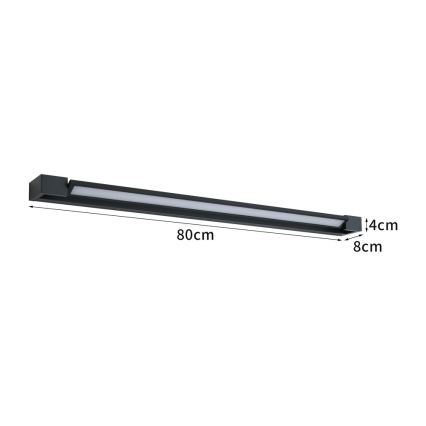 BRILAGI - LED vonios veidrodžio apšvietimas AQUA LINE LED/20W/230V 80 cm IP44 juodas CRI 90