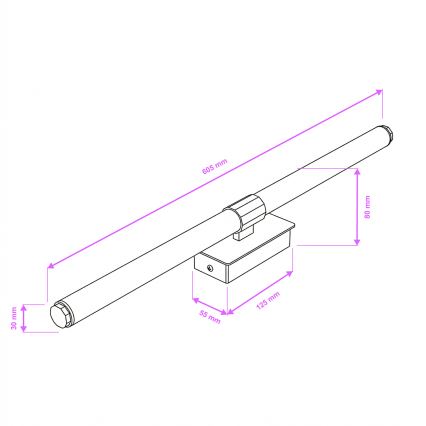 Brilagi - DIANA LED vonios veidrodžio šviestuvas LED/10W/230V 60 cm IP44 juodas