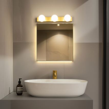 Brilagi - LED vonios veidrodžio apšvietimas HOLLYWOOD 3xLED/3W/230V 39 cm IP44 auksinės spalvos