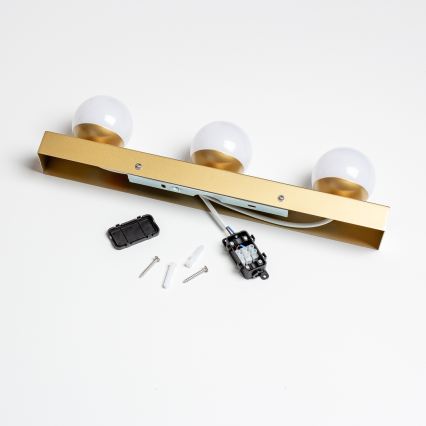 Brilagi - LED vonios veidrodžio apšvietimas HOLLYWOOD 3xLED/3W/230V 39 cm IP44 auksinės spalvos