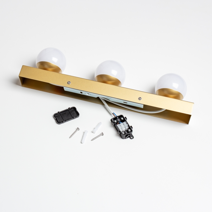 Brilagi - LED vonios veidrodžio apšvietimas HOLLYWOOD 3xLED/3W/230V 39 cm IP44 auksinės spalvos