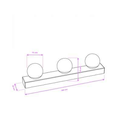 Brilagi - LED vonios veidrodžio apšvietimas HOLLYWOOD 3xLED/3W/230V 39 cm IP44 auksinės spalvos
