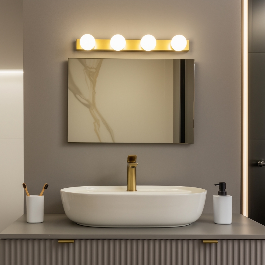 Brilagi - LED vonios veidrodžio apšvietimas HOLLYWOOD 4xLED/3W/230V 53 cm IP44 auksinis