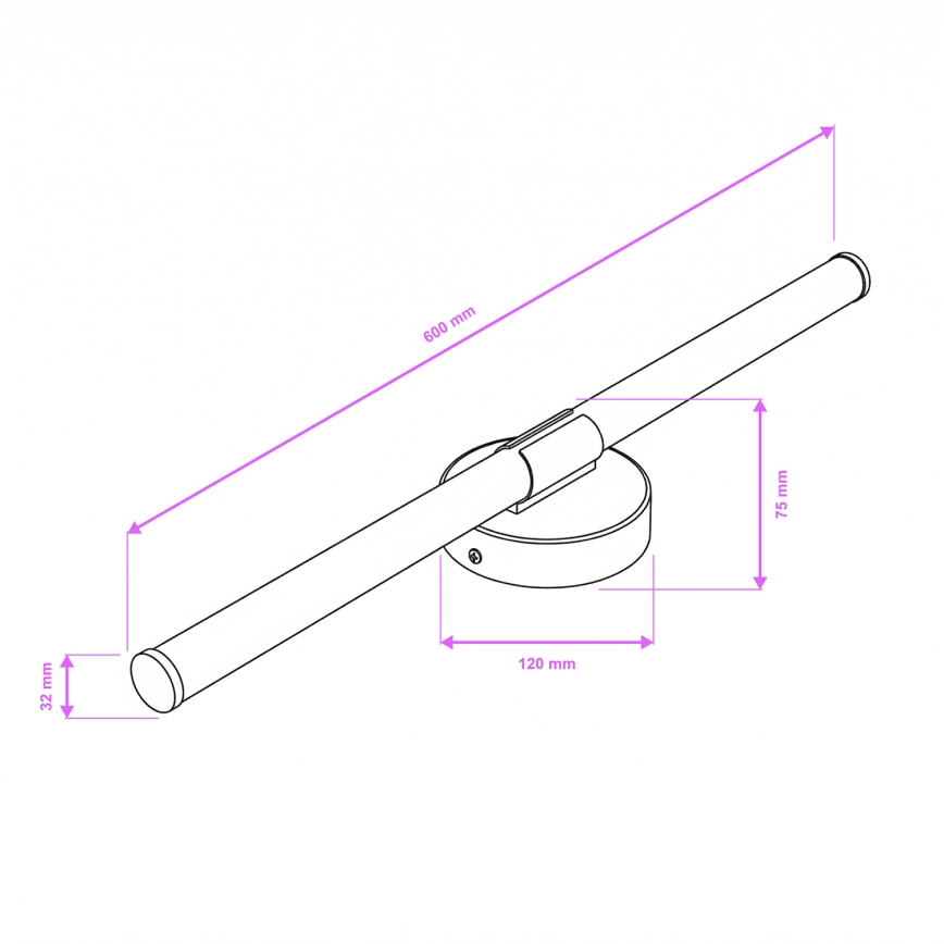 Brilagi - LED vonios veidrodžio apšvietimas LARA LED/10W/230V 60 cm IP44 aukso spalvos