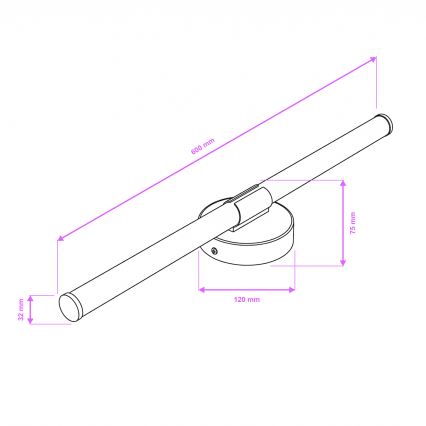 Brilagi - LED vonios veidrodžio apšvietimas LARA LED/10W/230V 60 cm IP44 blizgus chromas