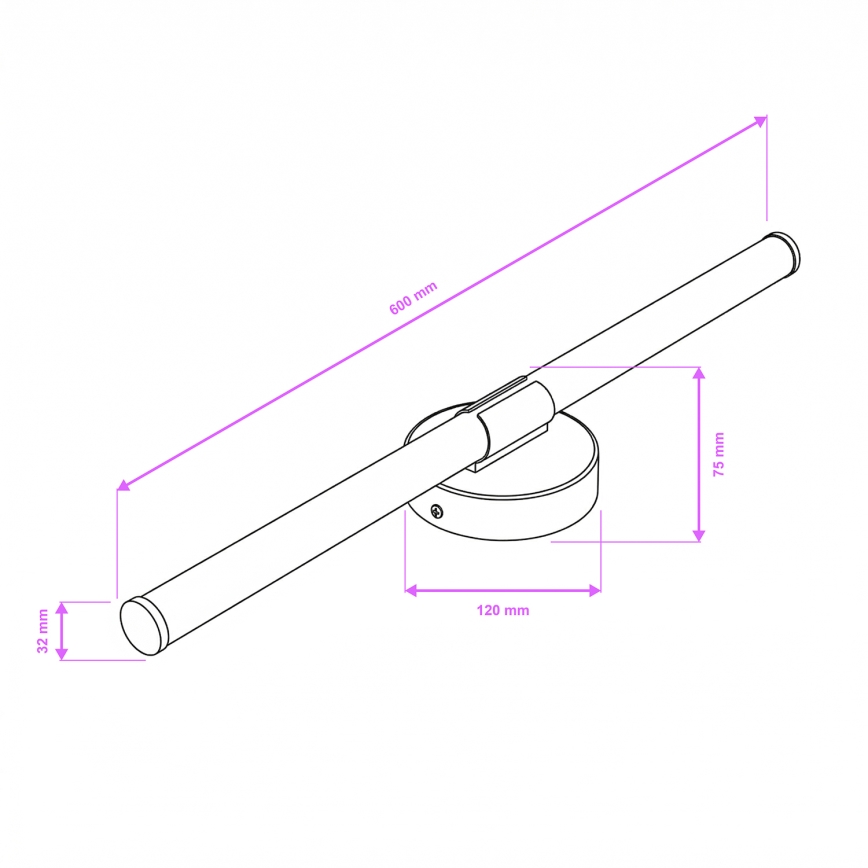 Brilagi - LED vonios veidrodžio apšvietimas LARA LED/10W/230V 60 cm IP44 blizgus chromas