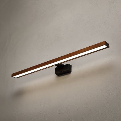Brilagi - LED vonios veidrodžio apšvietimas WOODY MIRROR 3v1 LED/15W/230V 80 cm IP44 juoda/vyšnios ąžuolas