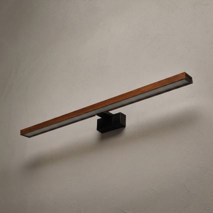 Brilagi - LED vonios veidrodžio apšvietimas WOODY MIRROR 3v1 LED/15W/230V 80 cm IP44 juoda/vyšnios ąžuolas