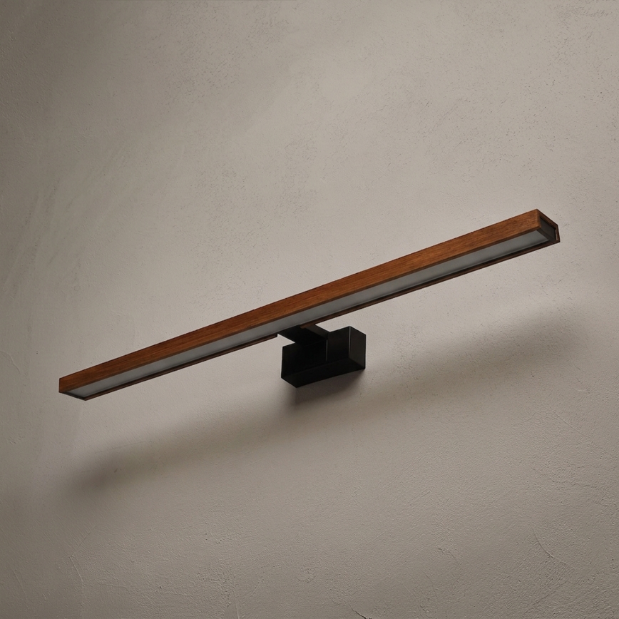 Brilagi - LED vonios veidrodžio apšvietimas WOODY MIRROR 3v1 LED/15W/230V 80 cm IP44 juoda/vyšnios ąžuolas