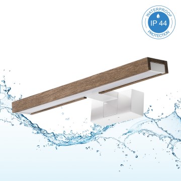 Brilagi - LED vonios veidrodžio apšvietimas WOODY MIRROR 3 viename LED/8W/230V 40 cm IP44 balta/ąžuolas