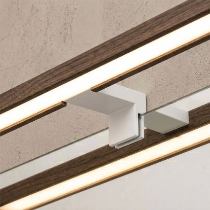 Brilagi - LED vonios veidrodžio apšvietimas WOODY MIRROR 3 viename LED/8W/230V 40 cm IP44 balta/ąžuolas