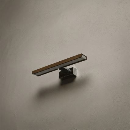 Brilagi - LED vonios kambario veidrodžio apšvietimas WOODY MIRROR 3in1 LED/8W/230V 40 cm IP44 blizgus chromas/ąžuolas/riešutas