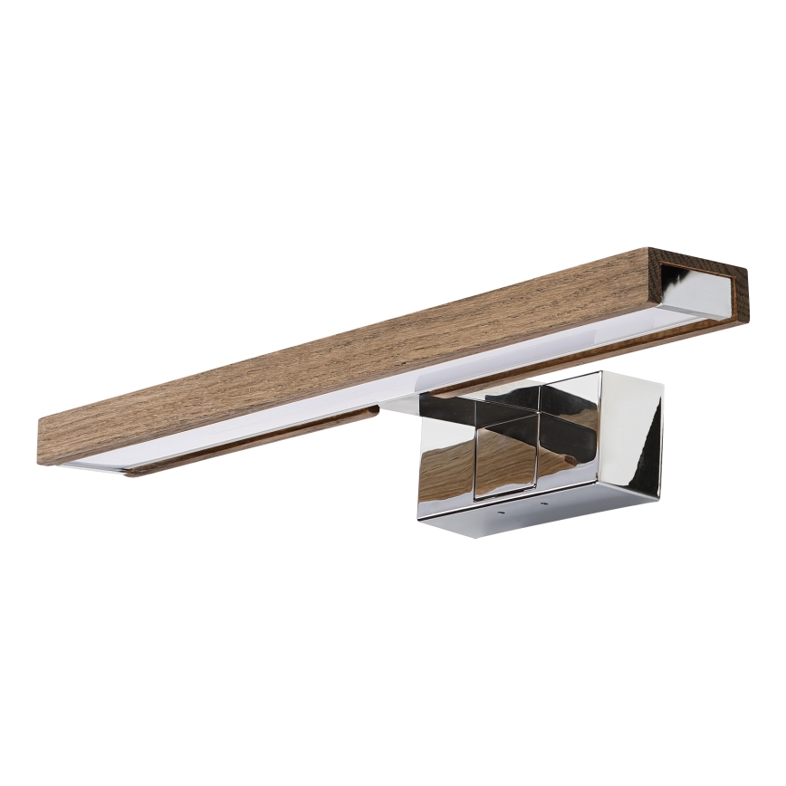 Brilagi - LED vonios kambario veidrodžio apšvietimas WOODY MIRROR 3in1 LED/8W/230V 40 cm IP44 blizgus chromas/ąžuolas/riešutas