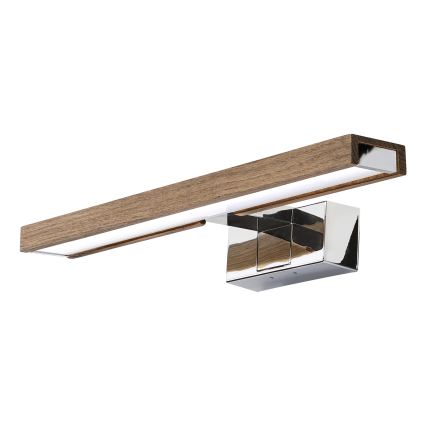 Brilagi - LED vonios kambario veidrodžio apšvietimas WOODY MIRROR 3in1 LED/8W/230V 40 cm IP44 blizgus chromas/ąžuolas/riešutas