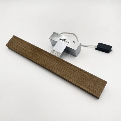 Brilagi - LED vonios kambario veidrodžio apšvietimas WOODY MIRROR 3in1 LED/8W/230V 40 cm IP44 blizgus chromas/ąžuolas/riešutas