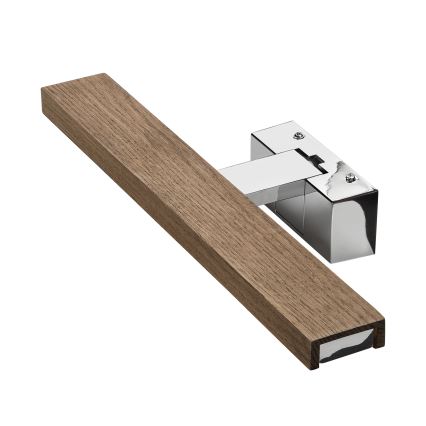Brilagi - LED vonios kambario veidrodžio apšvietimas WOODY MIRROR 3in1 LED/8W/230V 40 cm IP44 blizgus chromas/ąžuolas/riešutas