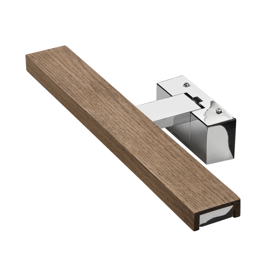 Brilagi - LED vonios kambario veidrodžio apšvietimas WOODY MIRROR 3in1 LED/8W/230V 40 cm IP44 blizgus chromas/ąžuolas/riešutas