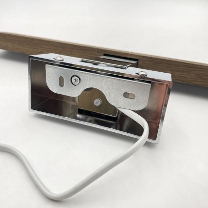 Brilagi - LED vonios kambario veidrodžio apšvietimas WOODY MIRROR 3in1 LED/8W/230V 40 cm IP44 blizgus chromas/ąžuolas/riešutas