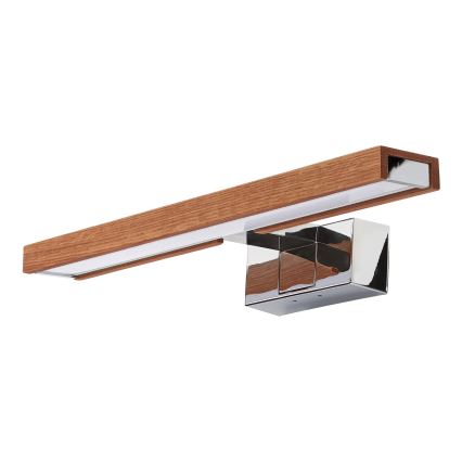 Brilagi - LED vonios veidrodžio apšvietimas WOODY MIRROR 3 viename LED/8W/230V 40 cm IP44 blizgus chromas/vyšninis ąžuolas