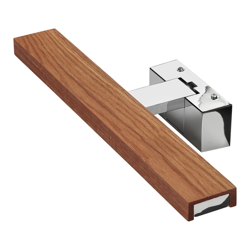 Brilagi - LED vonios veidrodžio apšvietimas WOODY MIRROR 3 viename LED/8W/230V 40 cm IP44 blizgus chromas/vyšninis ąžuolas