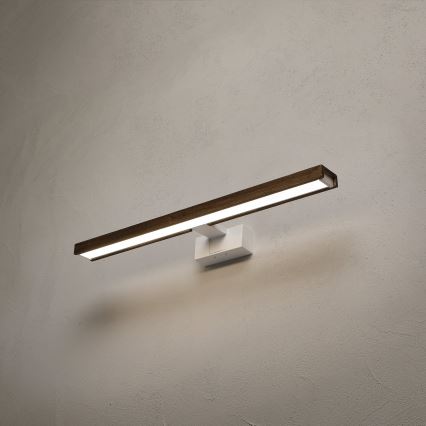 Brilagi - LED vonios veidrodžio apšvietimas WOODY MIRROR 3v1 LED/12W/230V 60 cm IP44 balta/ąžuolas/riešutas