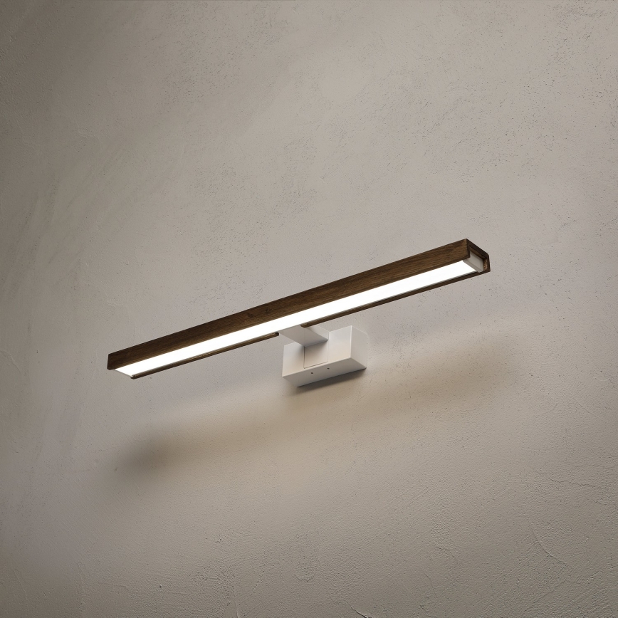Brilagi - LED vonios veidrodžio apšvietimas WOODY MIRROR 3v1 LED/12W/230V 60 cm IP44 balta/ąžuolas/riešutas