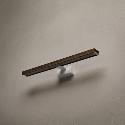 Brilagi - LED vonios veidrodžio apšvietimas WOODY MIRROR 3v1 LED/12W/230V 60 cm IP44 balta/ąžuolas/riešutas