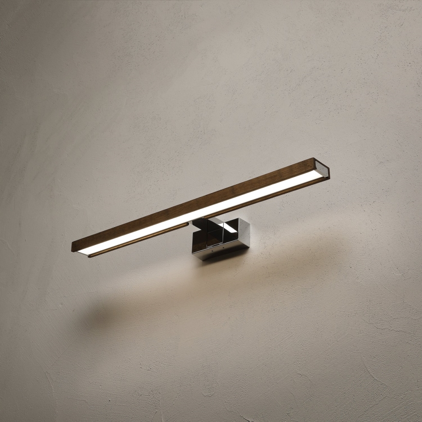 Brilagi - LED vonios veidrodžio apšvietimas WOODY MIRROR 3 viename LED/12W/230V 60 cm IP44 blizgus chromas/ąžuolas/riešutas