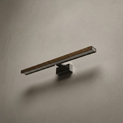 Brilagi - LED vonios veidrodžio apšvietimas WOODY MIRROR 3 viename LED/12W/230V 60 cm IP44 blizgus chromas/ąžuolas/riešutas