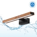 Brilagi - LED vonios veidrodžio apšvietimas WOODY MIRROR 3in1 LED/8W/230V 40 cm IP44 juoda/ąžuolas