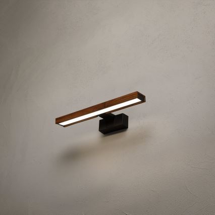 Brilagi - LED vonios veidrodžio apšvietimas WOODY MIRROR 3in1 LED/8W/230V 40 cm IP44 juoda/ąžuolas