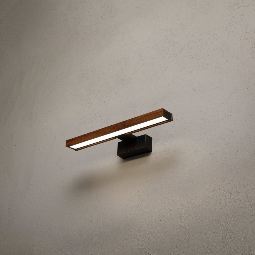 Brilagi - LED vonios veidrodžio apšvietimas WOODY MIRROR 3in1 LED/8W/230V 40 cm IP44 juoda/ąžuolas