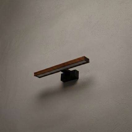 Brilagi - LED vonios veidrodžio apšvietimas WOODY MIRROR 3in1 LED/8W/230V 40 cm IP44 juoda/ąžuolas