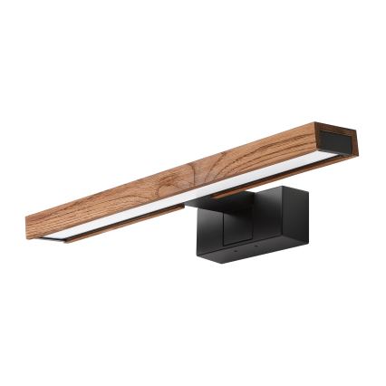 Brilagi - LED vonios veidrodžio apšvietimas WOODY MIRROR 3in1 LED/8W/230V 40 cm IP44 juoda/ąžuolas