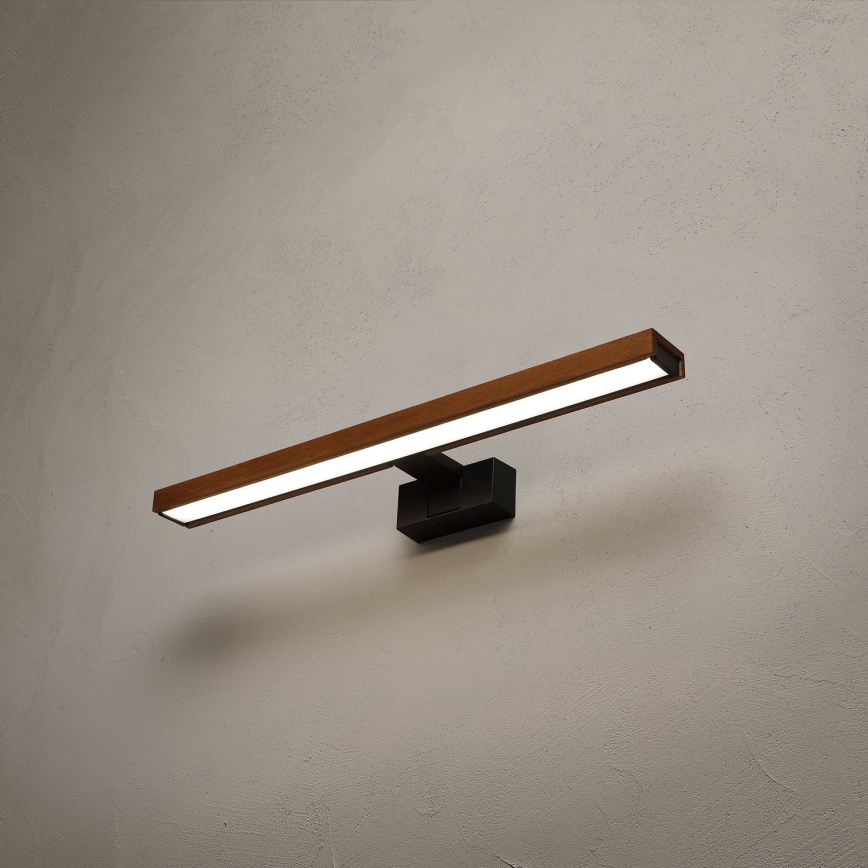 Brilagi - LED vonios veidrodžio apšvietimas WOODY MIRROR 3v1 LED/12W/230V 60 cm IP44 juoda/ąžuolas vyšnia
