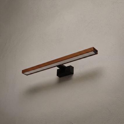 Brilagi - LED vonios veidrodžio apšvietimas WOODY MIRROR 3v1 LED/12W/230V 60 cm IP44 juoda/ąžuolas vyšnia