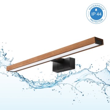 Brilagi - LED vonios veidrodžio apšvietimas WOODY MIRROR 3v1 LED/12W/230V 60 cm IP44 juoda/ąžuolas vyšnia