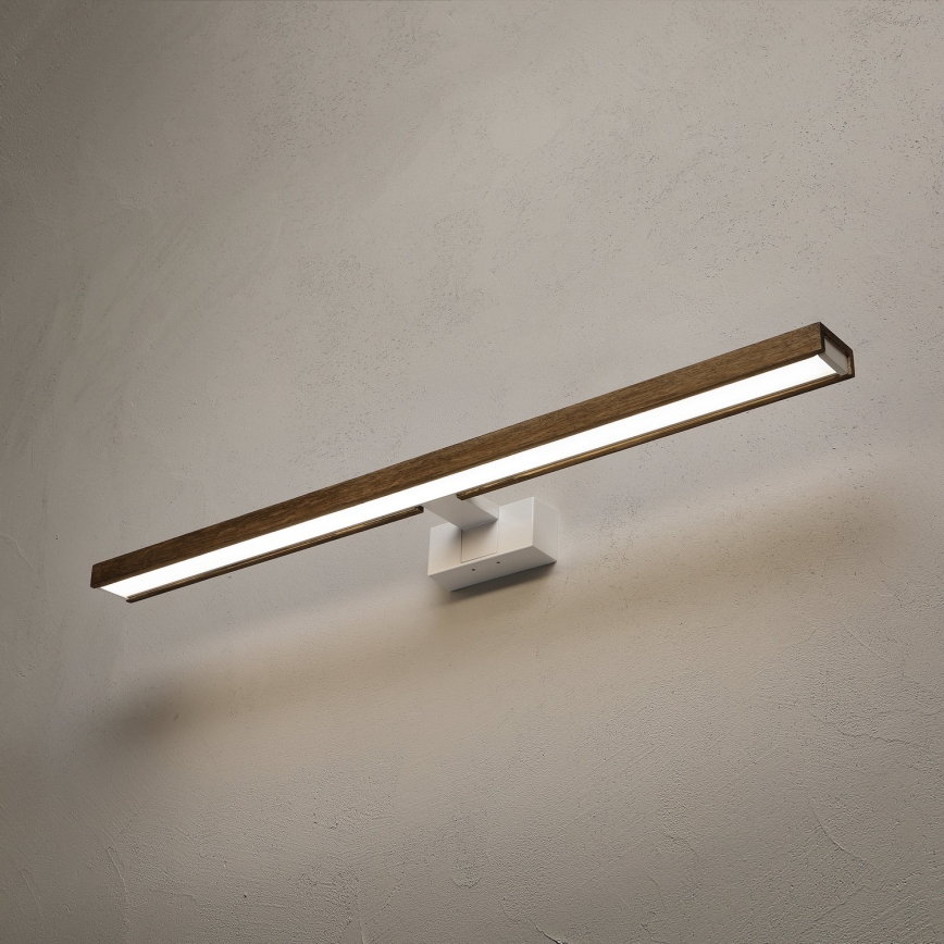 Brilagi - WOODY MIRROR 3 viename LED/15W/230V 80 cm IP44 balta/ąžuolas riešutas