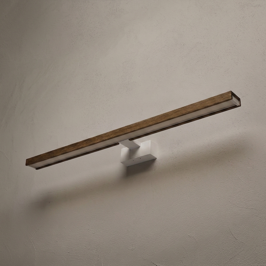 Brilagi - WOODY MIRROR 3 viename LED/15W/230V 80 cm IP44 balta/ąžuolas riešutas