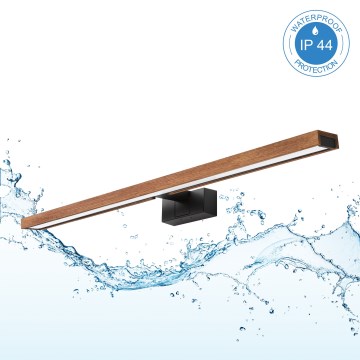 Brilagi - LED vonios veidrodžio apšvietimas WOODY MIRROR 3v1 LED/15W/230V 80 cm IP44 juoda/vyšnios ąžuolas
