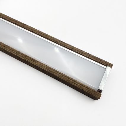 BRILAGI - LED vonios veidrodžio apšvietimas WOODY MIRROR 3v1 LED/15W/230V 80 cm IP44 blizgus chromas/ąžuolas riešutas