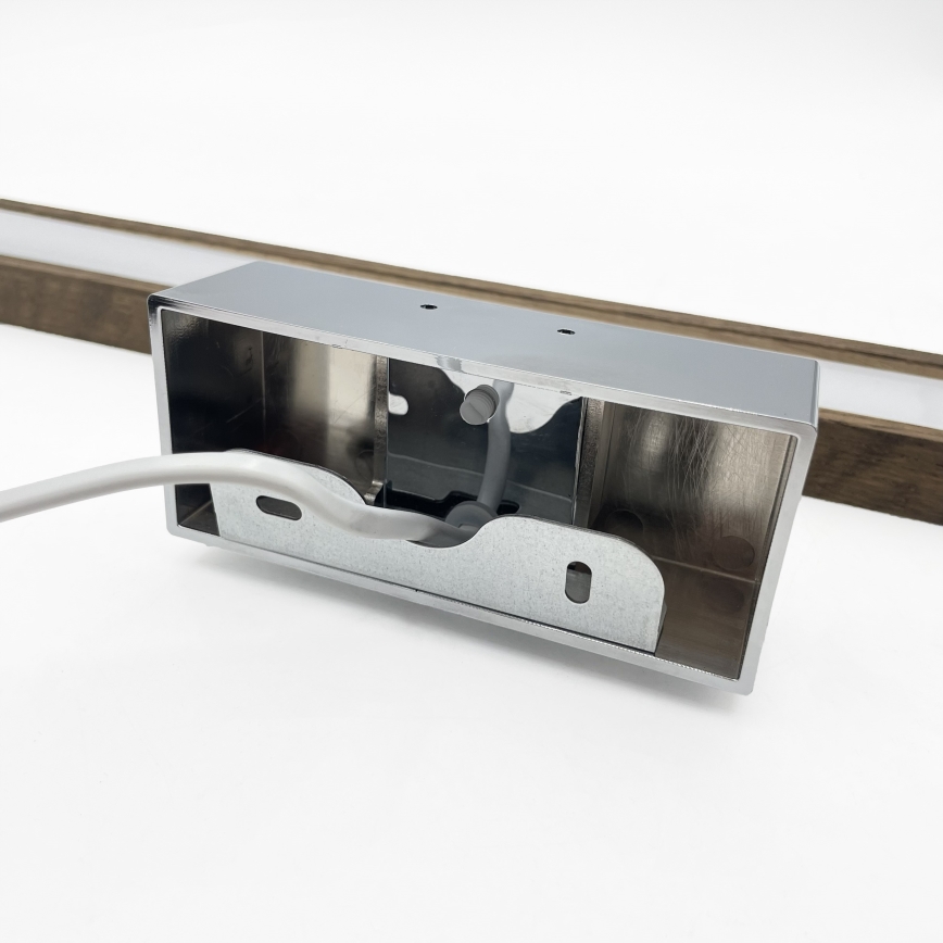 BRILAGI - LED vonios veidrodžio apšvietimas WOODY MIRROR 3v1 LED/15W/230V 80 cm IP44 blizgus chromas/ąžuolas riešutas